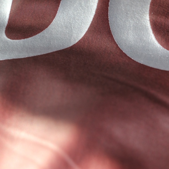 BURGUNDY AND BLACK "J'ADORE" SILVER GRAPHIC HOODIE - Picture 7 of 8